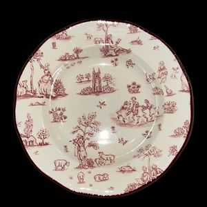 WOOD & SONS Toille de Jouy Pink / Red Bowl England Toile
